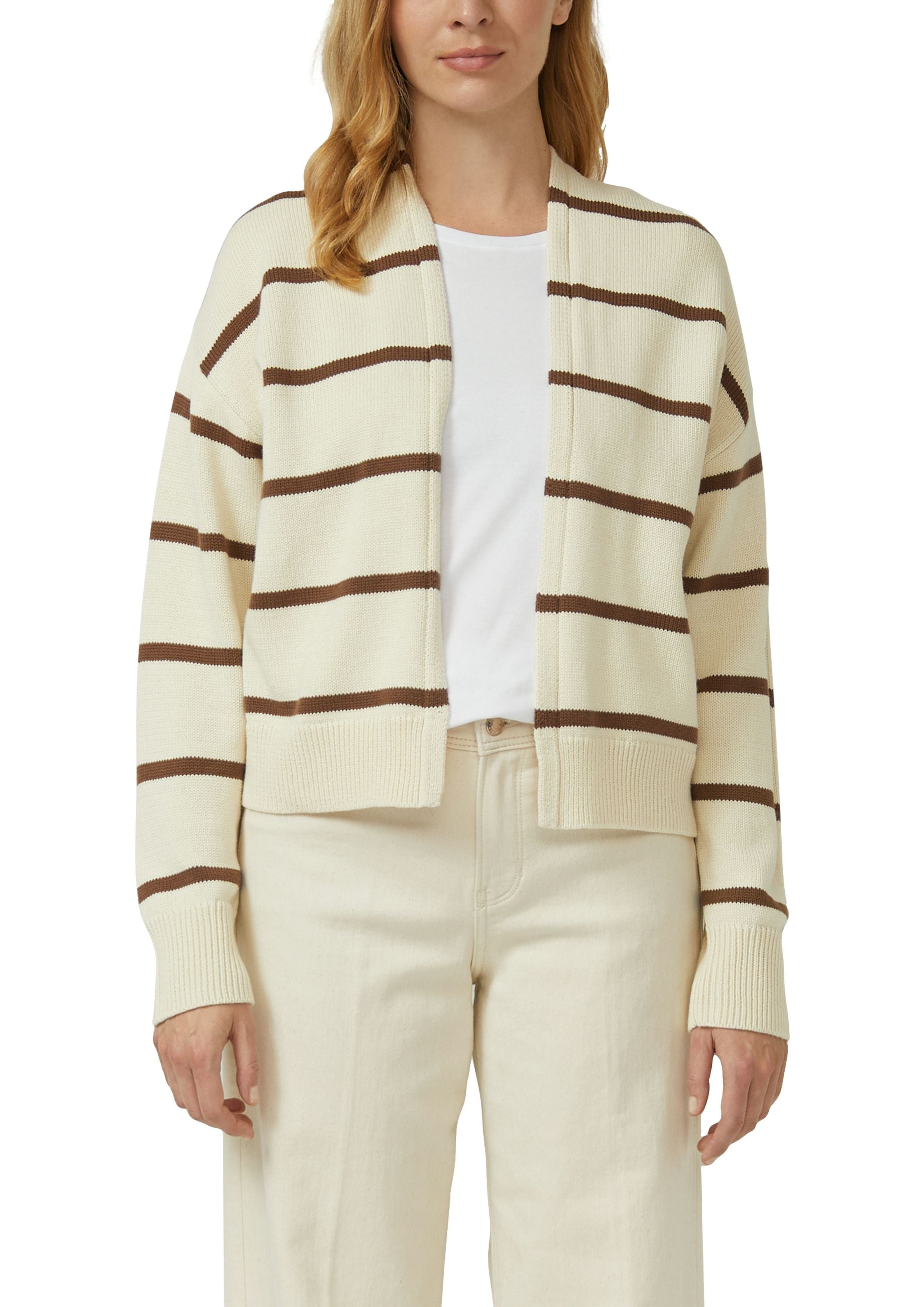 Strickjacke aus Baumwollmix - 80X4-BROWN - Beige