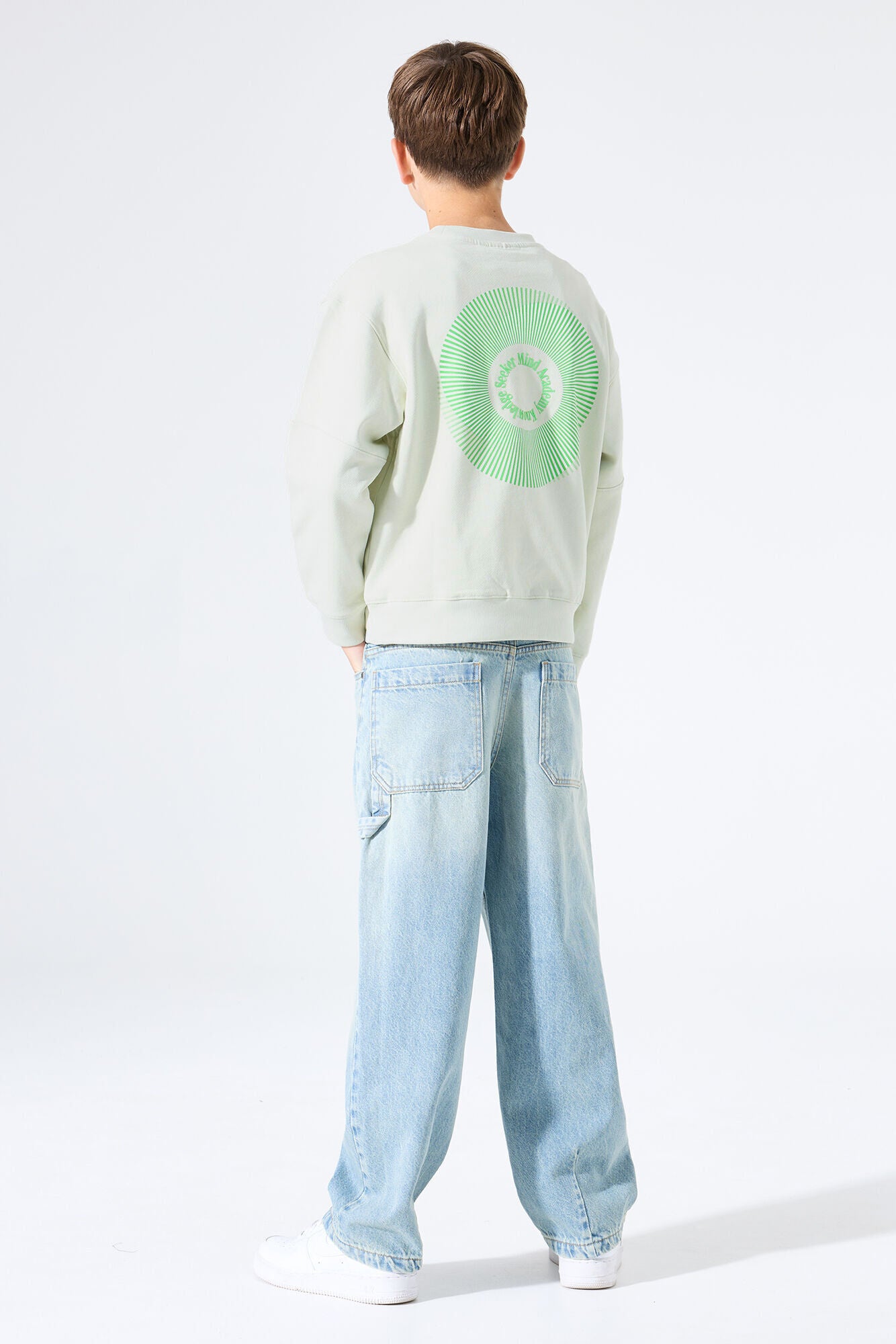 Sweatshirt aus Baumwolle - 6727-milky green - Grün