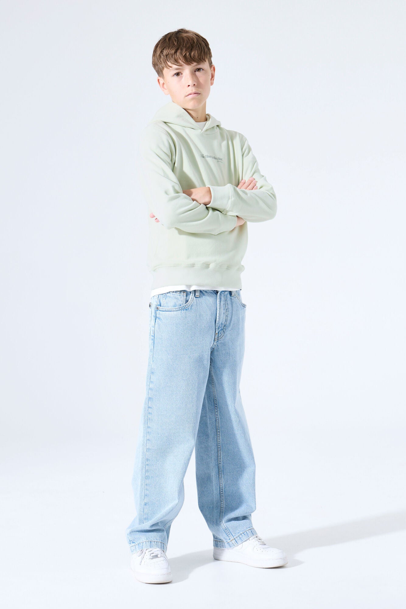 Sweathoodie aus Baumwollmix - 6727-milky green - Grün