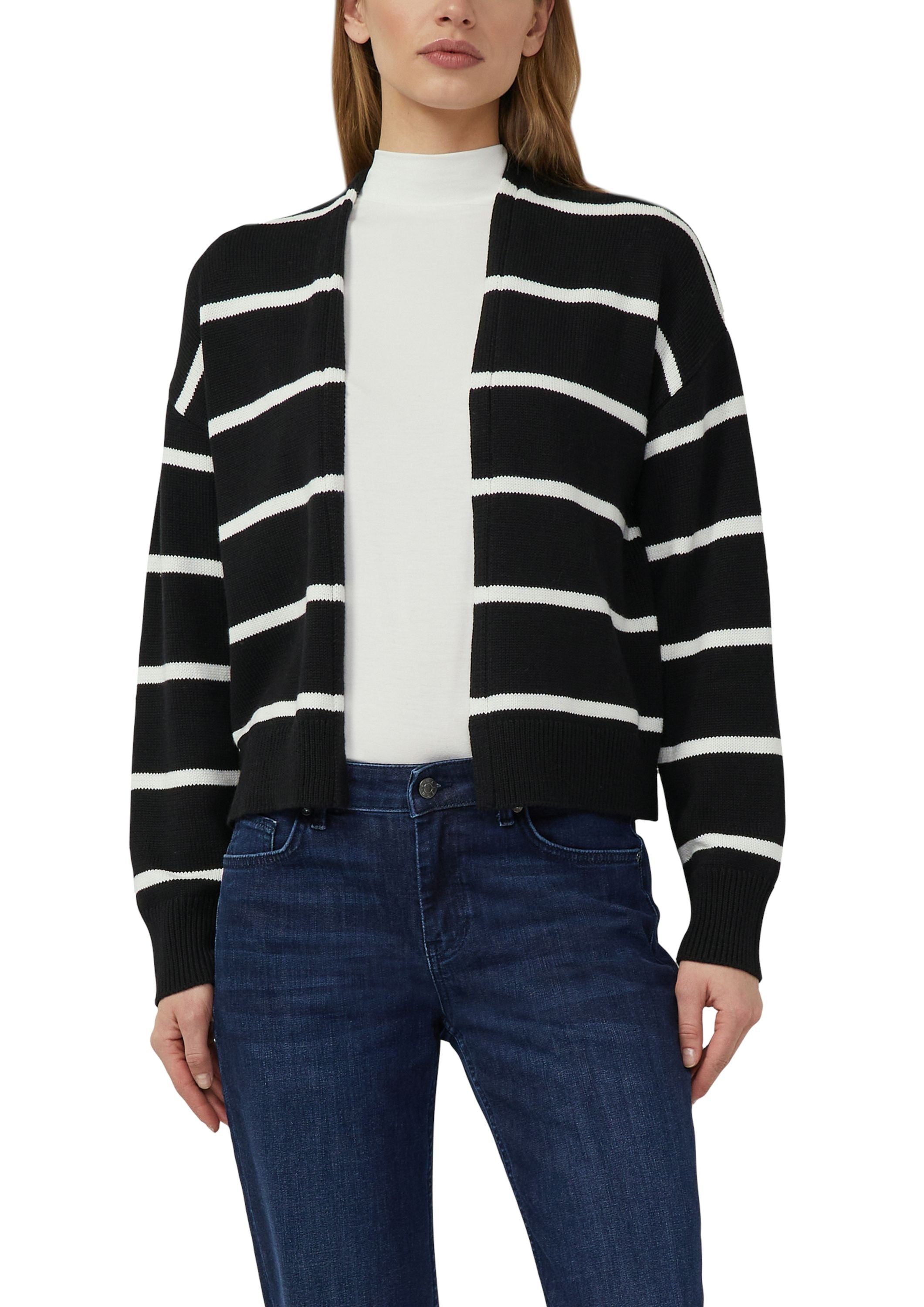 Strickjacke aus Baumwollmix - 99X4-GREY/BLACK - Schwarz