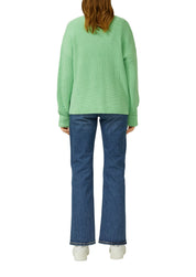 Strickpullover mit V-Ausschnitt im Relaxed Fit - 7269-GREEN - Grün