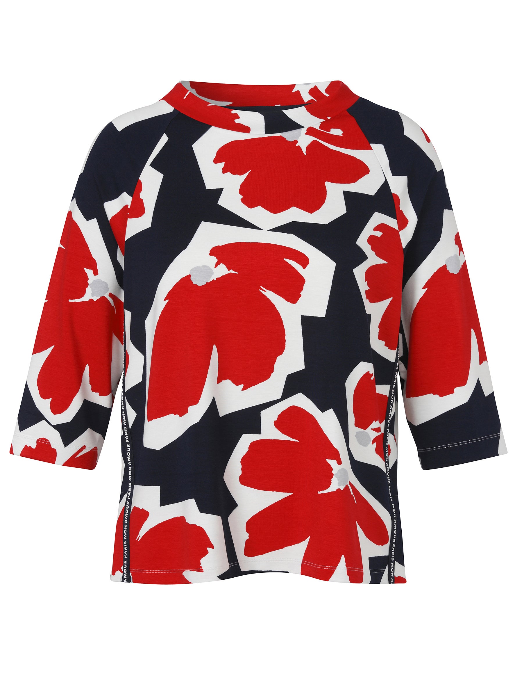 Sweatshirt aus Viskosemix - 803-marine multicolor - Blau