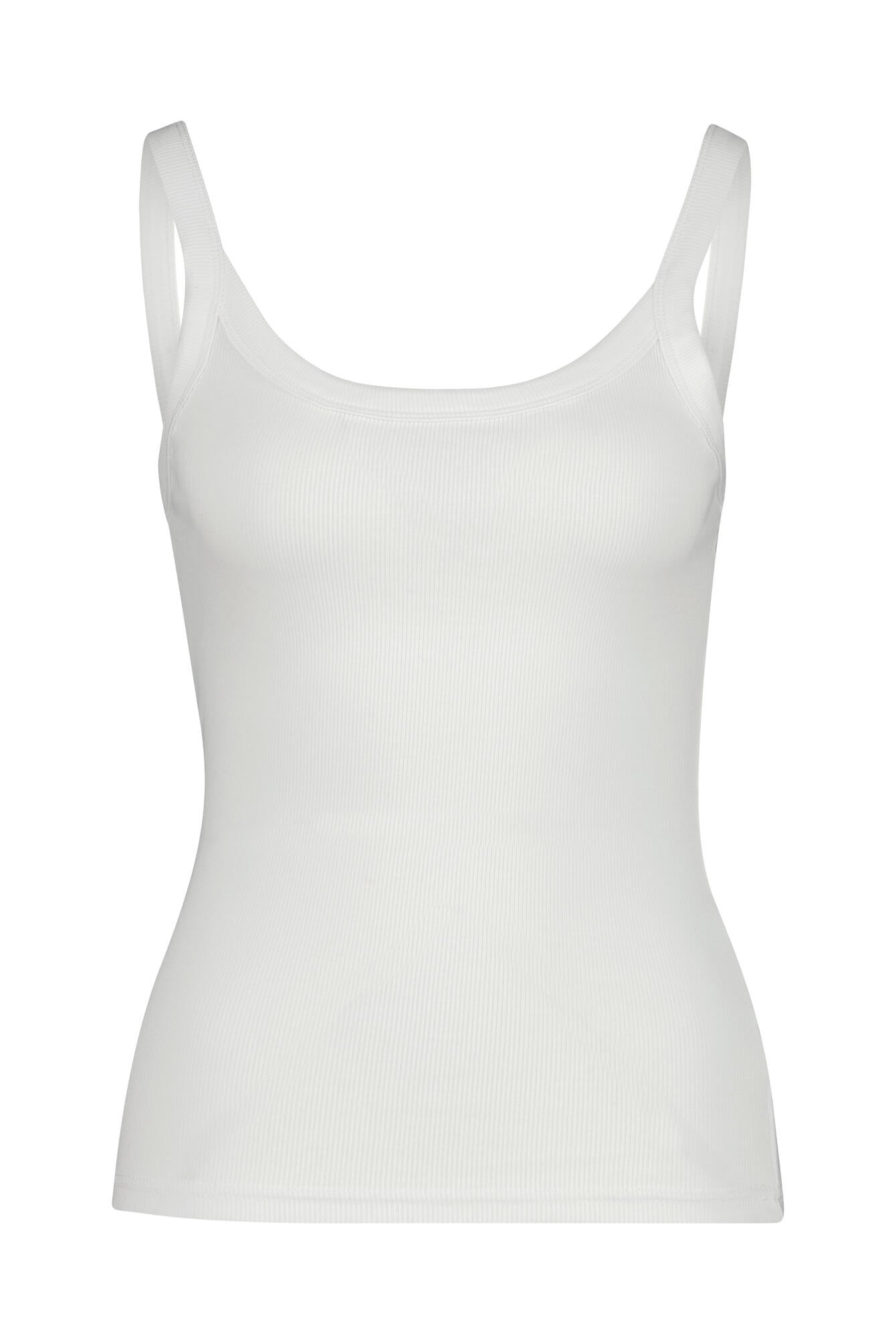 Geripptes Tanktop aus Bio-Baumwolle - 1000-White - Weiß