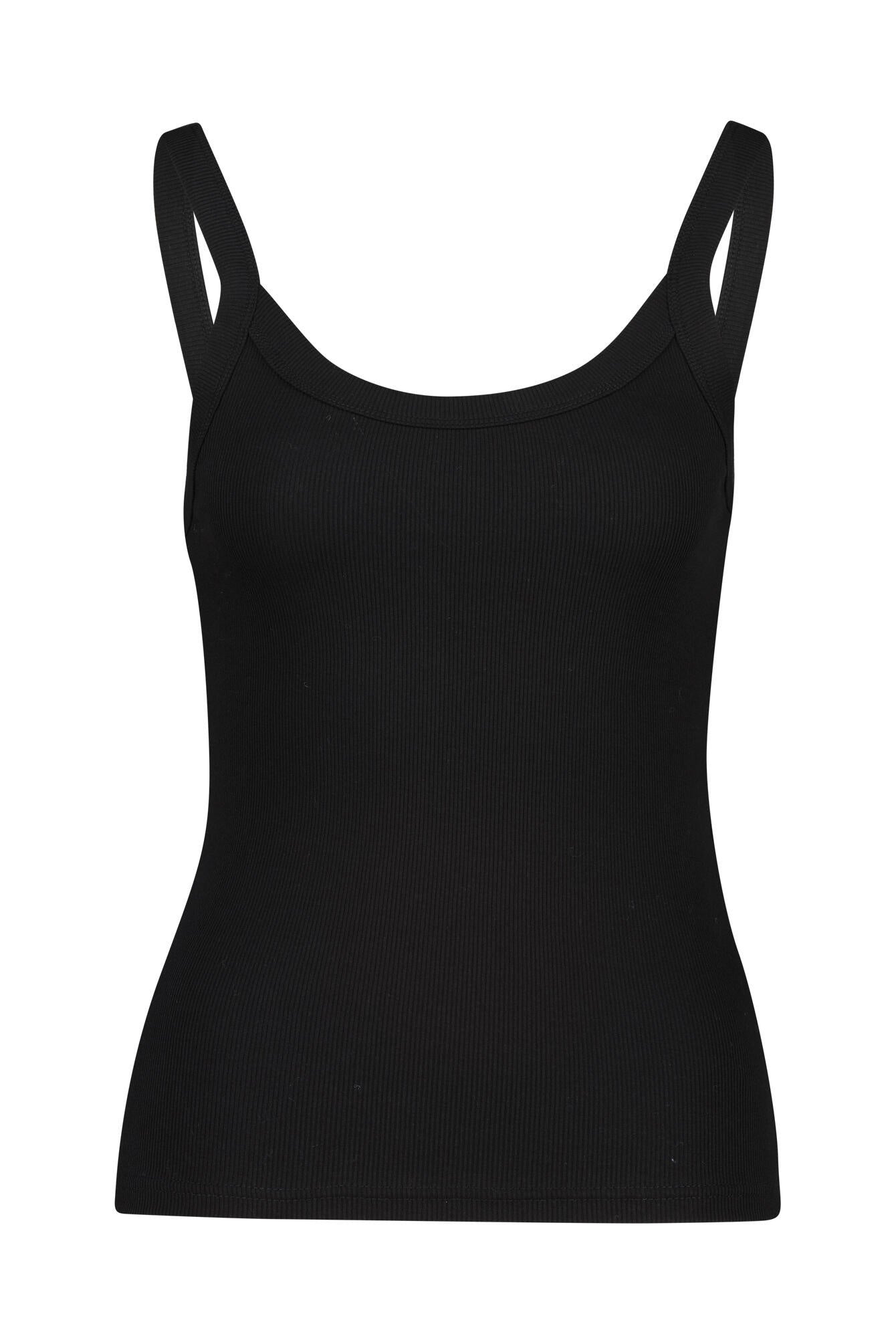 Geripptes Tanktop aus Bio-Baumwolle - 9000-Black - Schwarz