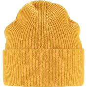 Rippstrickmütze aus Lammwolle - 161-Mustard Yellow - Gelb