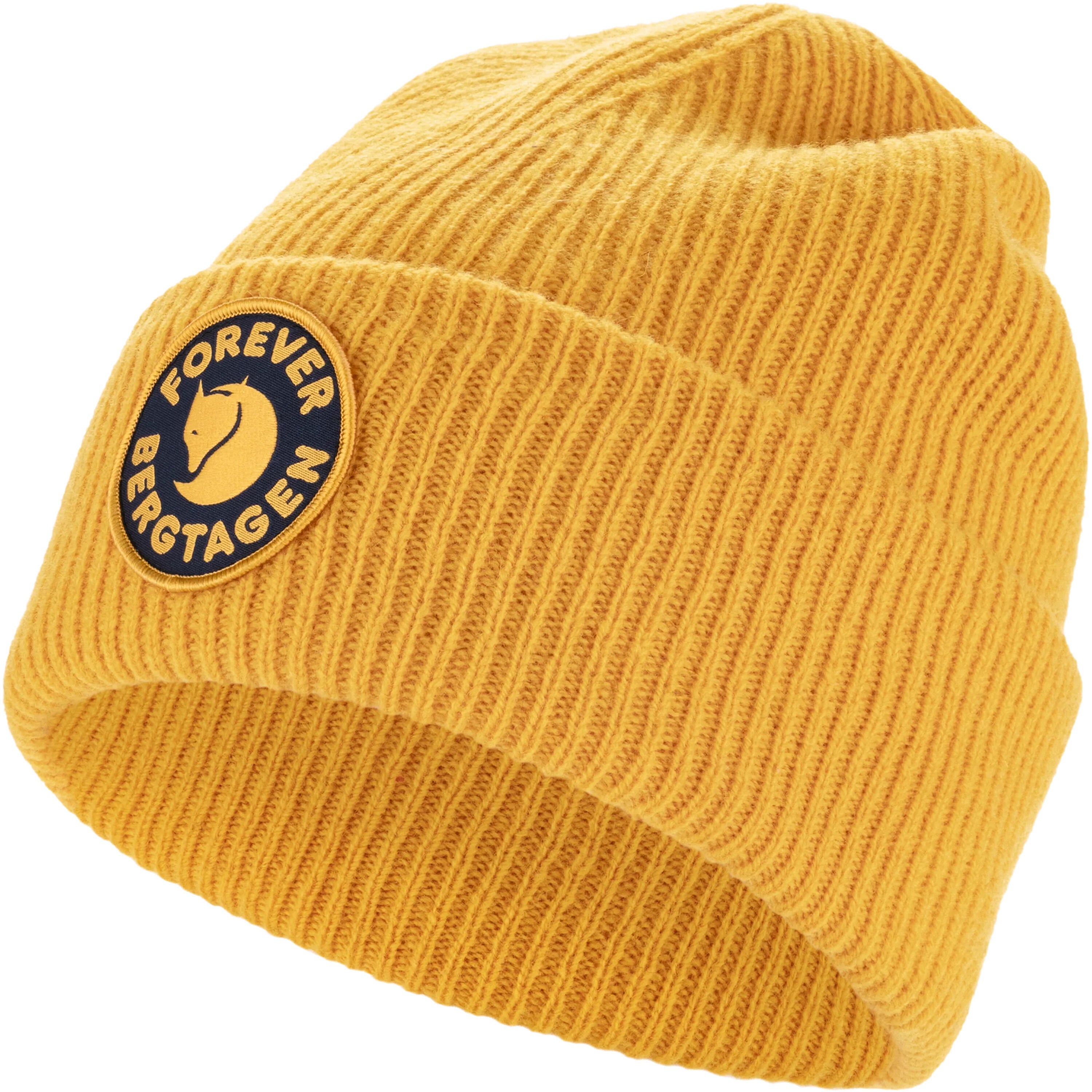Rippstrickmütze aus Lammwolle - 161-Mustard Yellow - Gelb