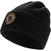 Rippstrickmütze aus Lammwolle - 550-Black - Schwarz