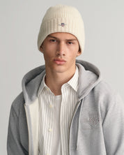 Strickmütze mit Logo - 130-CREAM - Creme