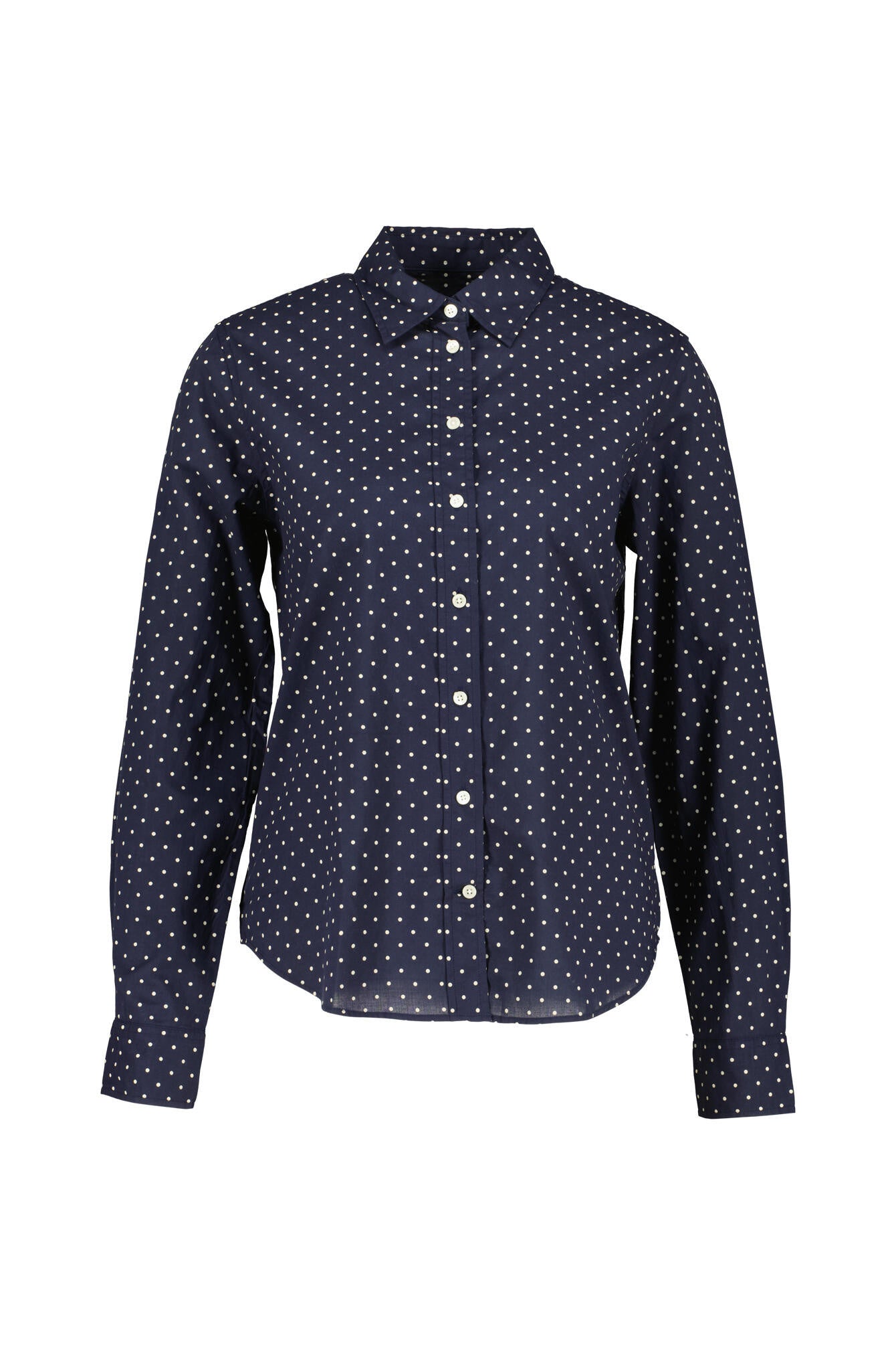 Gepunktete Bluse aus Baumwolle - 433-EVENING BLUE - Blau