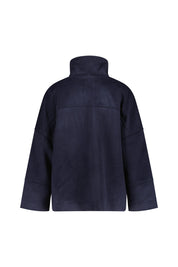 Kurze Wolljacke mit Stehkragen - 433-EVENING BLUE - Blau