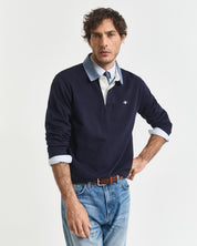 Rugby-Poloshirt Regular Fit - 433-EVENING BLUE - Blau