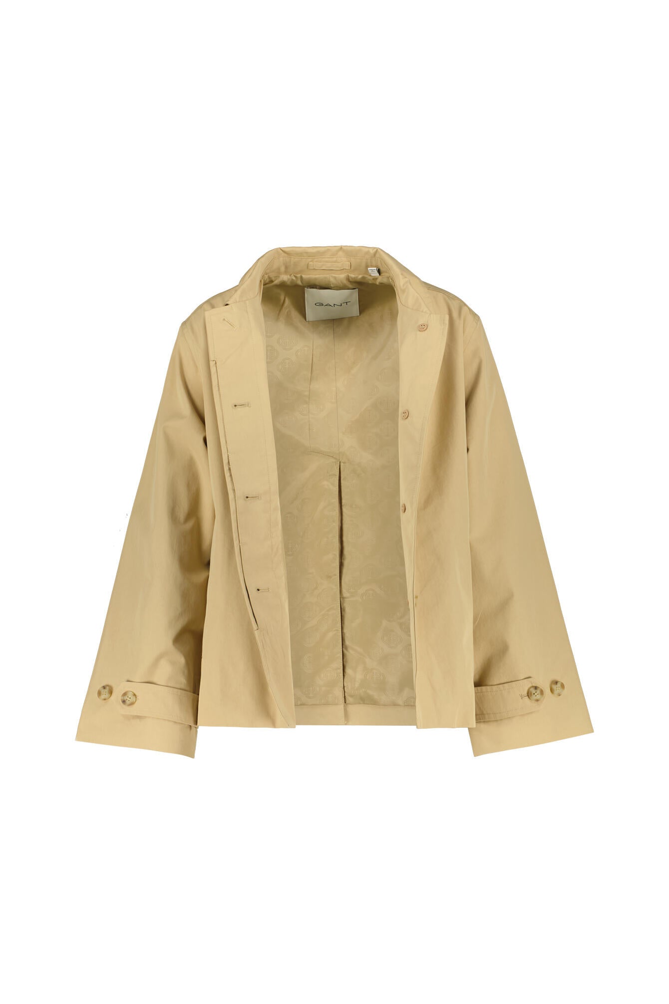 Kurzmantel aus Baumwolle - 232-OAK BEIGE - Beige