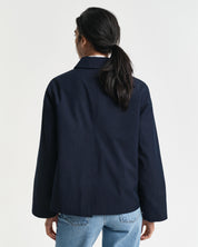 Kurzmantel aus Baumwolle - 433-EVENING BLUE - Blau