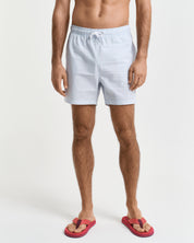 Badeshorts aus Seersucker - 457-FRESH BLUE - Blau