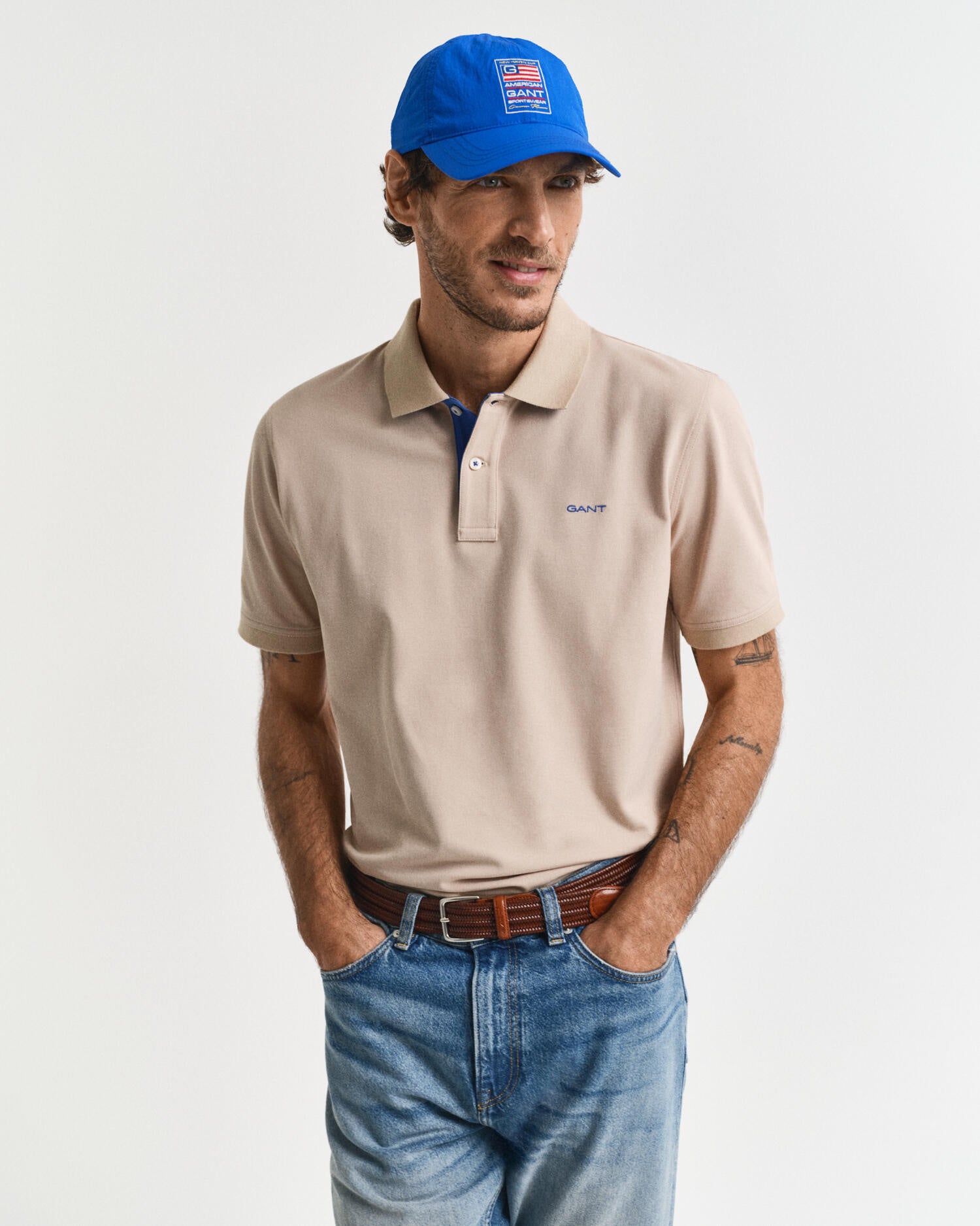 Poloshirt aus Baumwolle - 277-DRY SAND - Beige