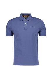 Poloshirt aus Baumwolle - 401-DUSTY NAVY - Blau