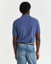 Poloshirt aus Baumwolle - 401-DUSTY NAVY - Blau