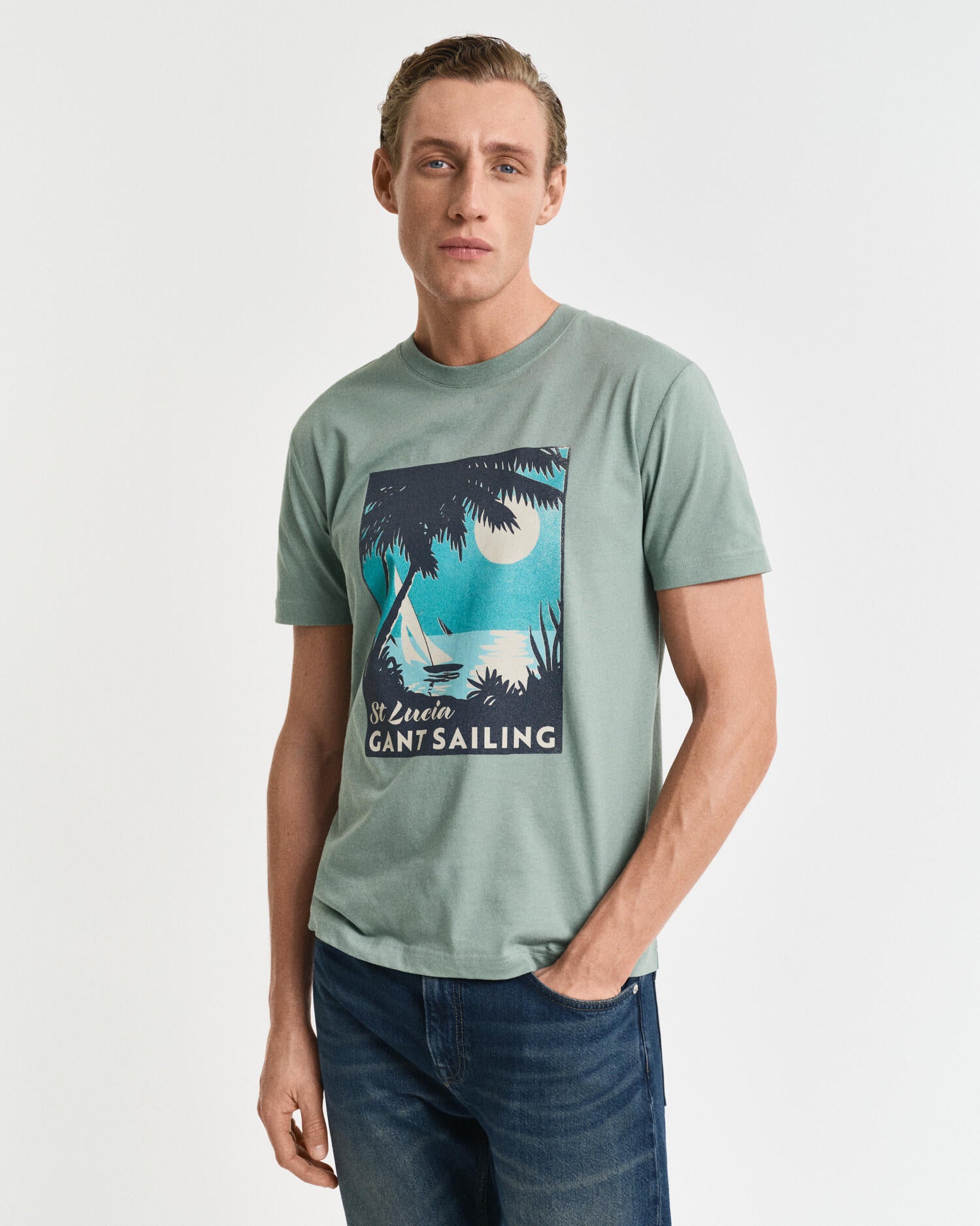 T-Shirt aus Baumwolle - 362-KALAMATA GREEN - Grün