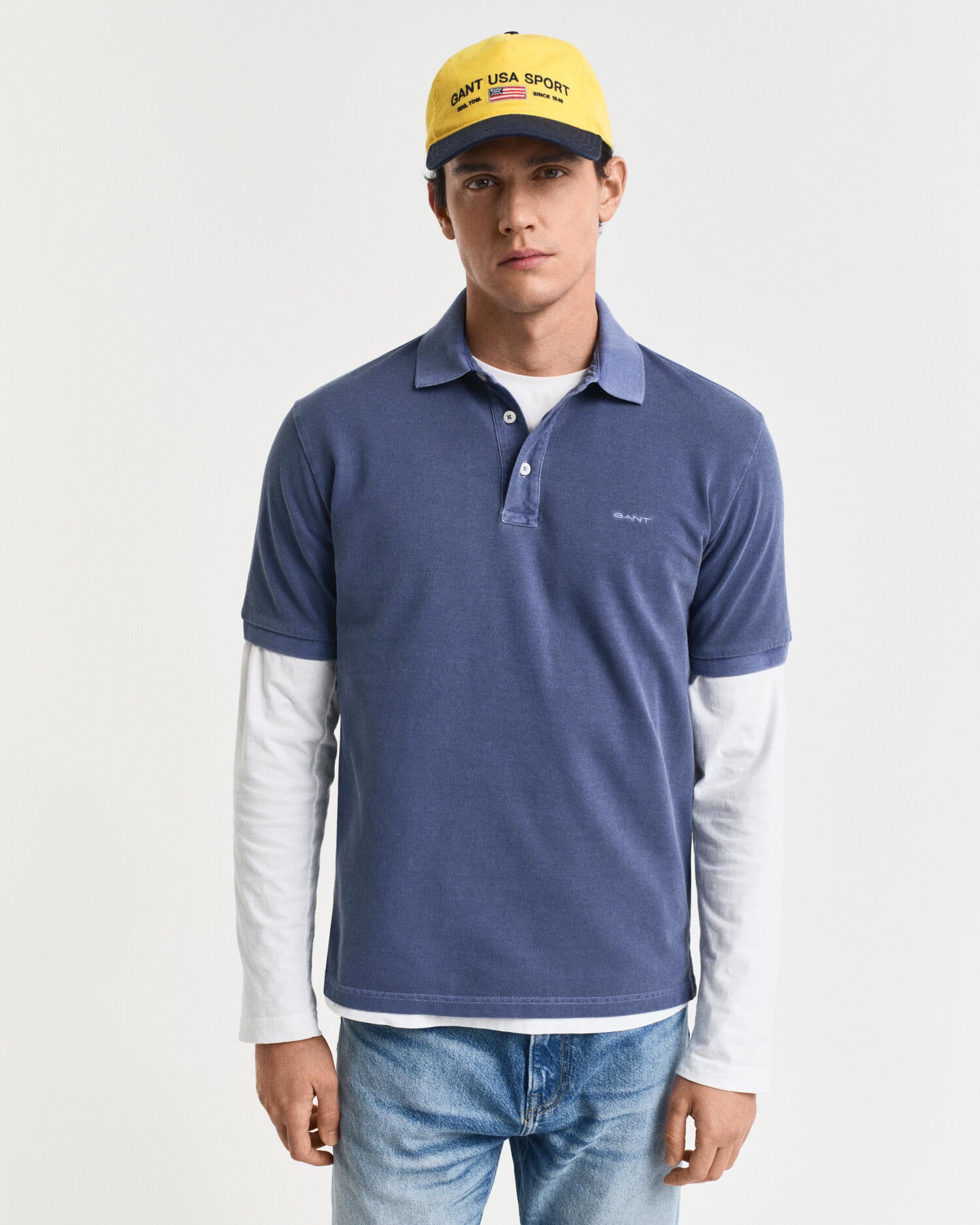 Poloshirt Regular Fit - 401-DUSTY NAVY - Blau
