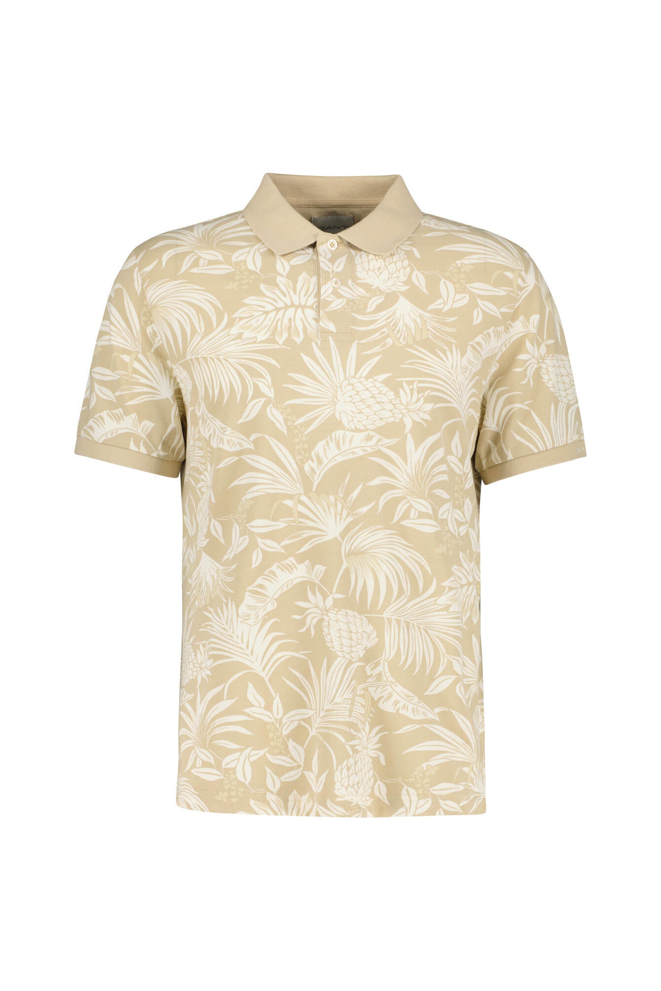 Poloshirt Regular Fit im Tropical-Print - 277-DRY SAND - Beige