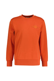 Sweatshirt aus Baumwolle - 845-DEEP ORANGE - Orange