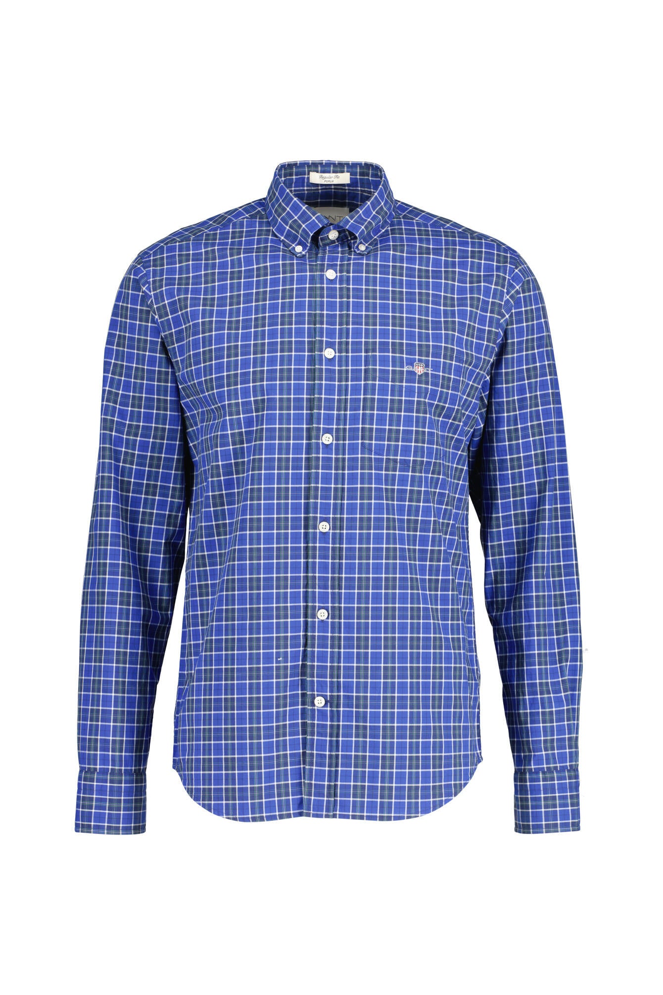 Hemd Regular Fit aus Popeline - 436-COLLEGE BLUE - Blau