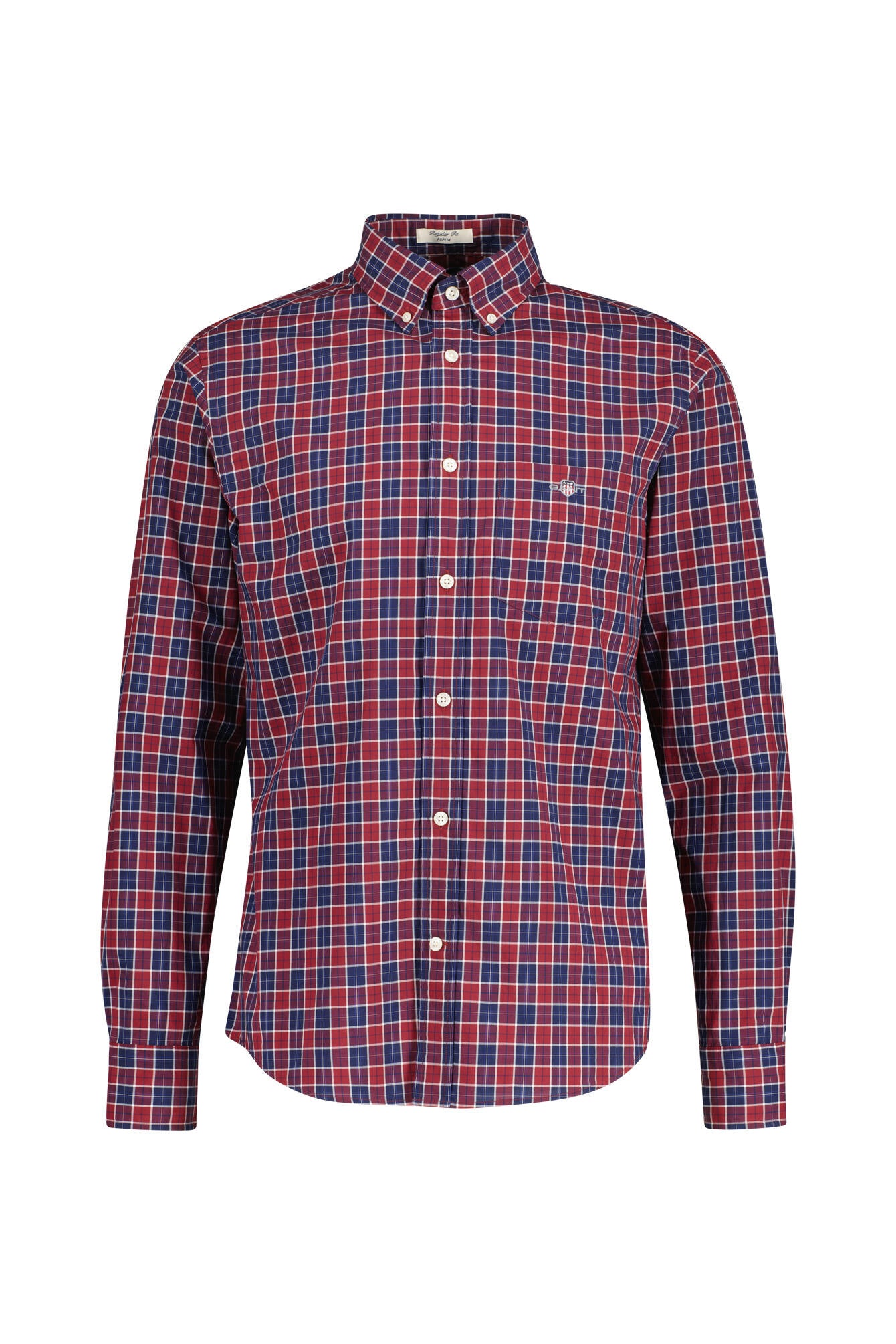 Hemd Regular Fit aus Popeline - 604-PLUMPED RED - Rot