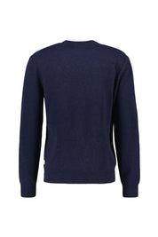 Strickpullover ARGYLE aus Wollmix - 480-DARK NAVY MELANGE - Blau