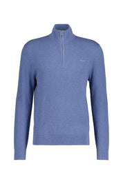 Strickpullover aus Baumwollmix - 906-DENIM BLUE MELANGE - Blau