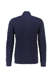Strickpullover mit Troyerkragen - 433-EVENING BLUE - Blau