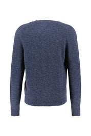 Strickcardigan aus Wollmix - 480-DARK NAVY MELANGE - Blau