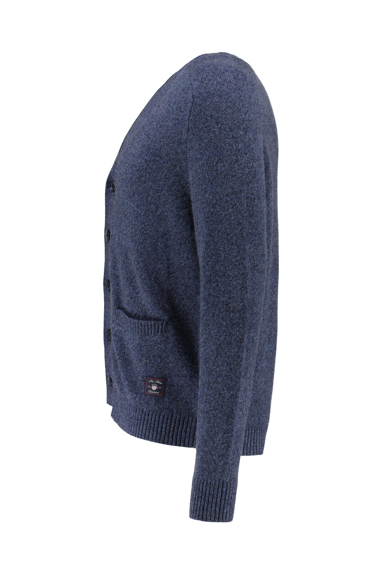 Strickcardigan aus Wollmix - 480-DARK NAVY MELANGE - Blau