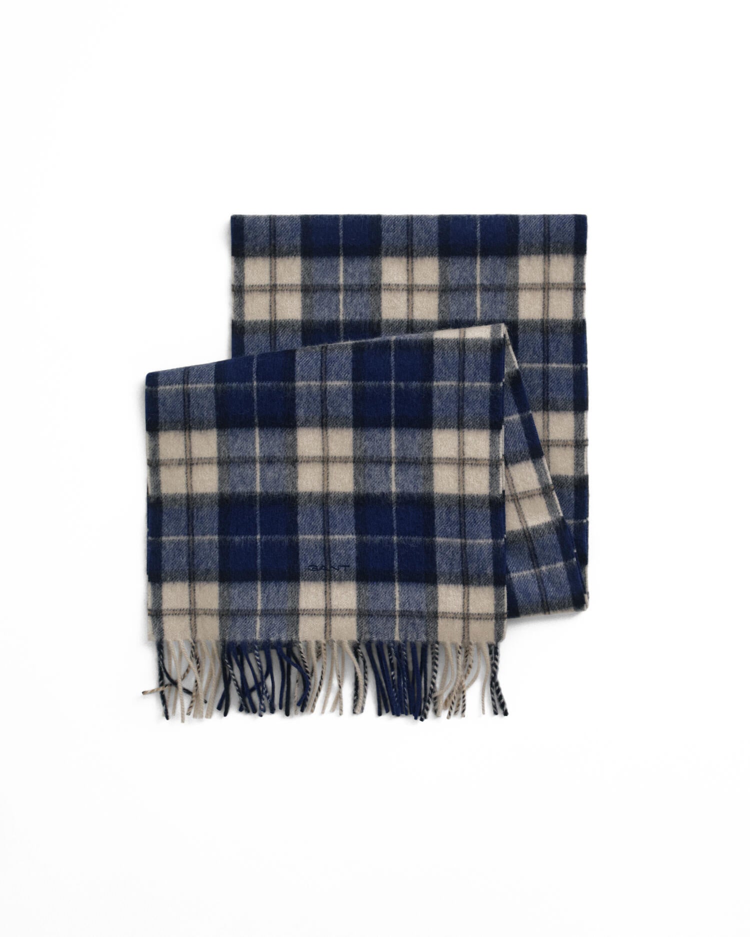 Wollschal kariert - 423-PERSIAN BLUE - Blau