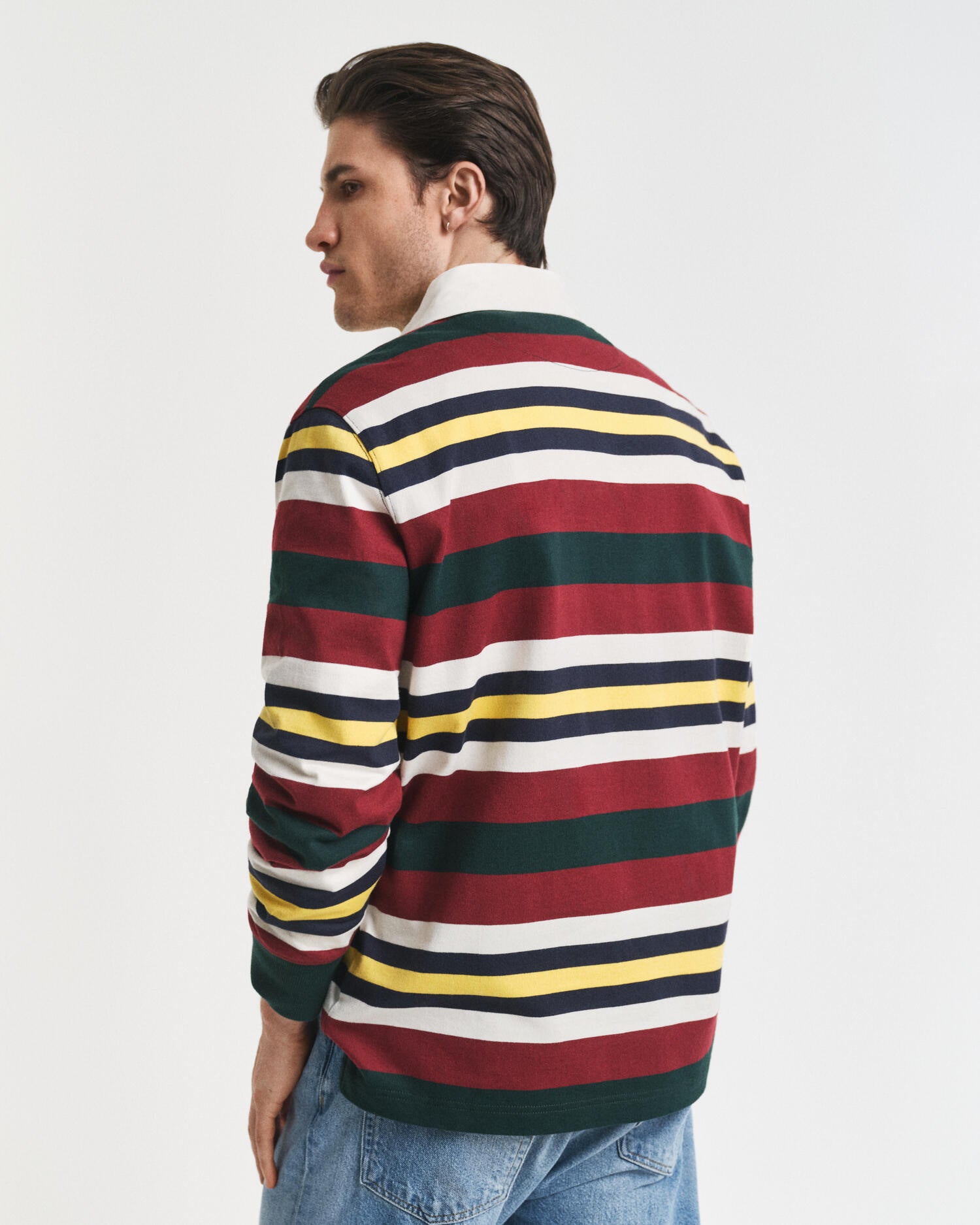 Sweatshirt mit Polokragen - 374-TARTAN GREEN - Creme