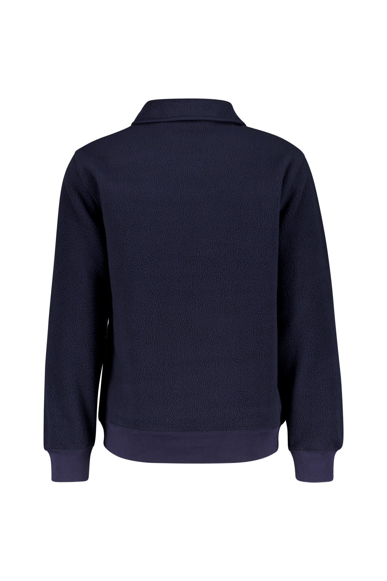 Fleecepullover mit Troyerkragen - 433-EVENING BLUE - Blau