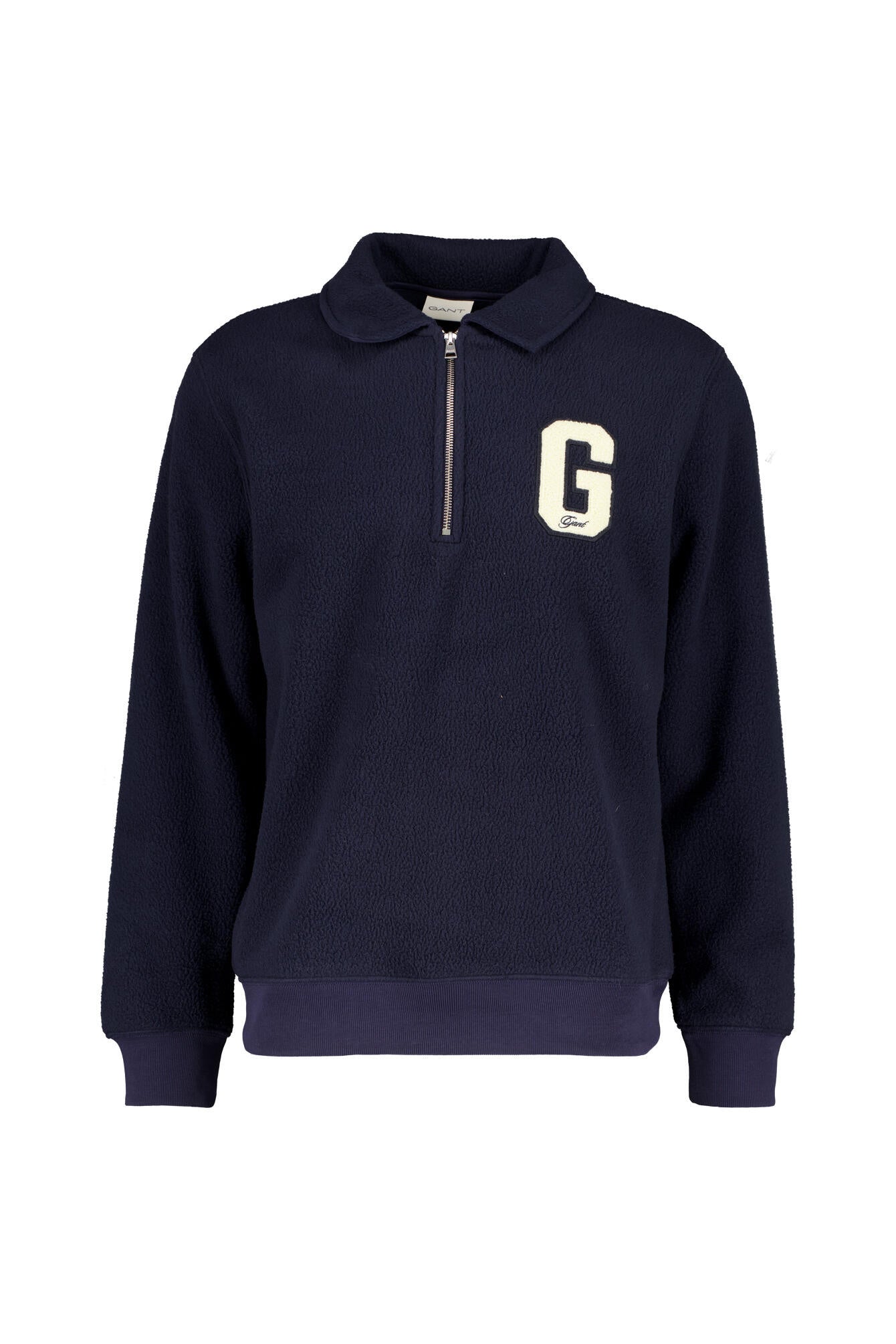 Fleecepullover mit Troyerkragen - 433-EVENING BLUE - Blau