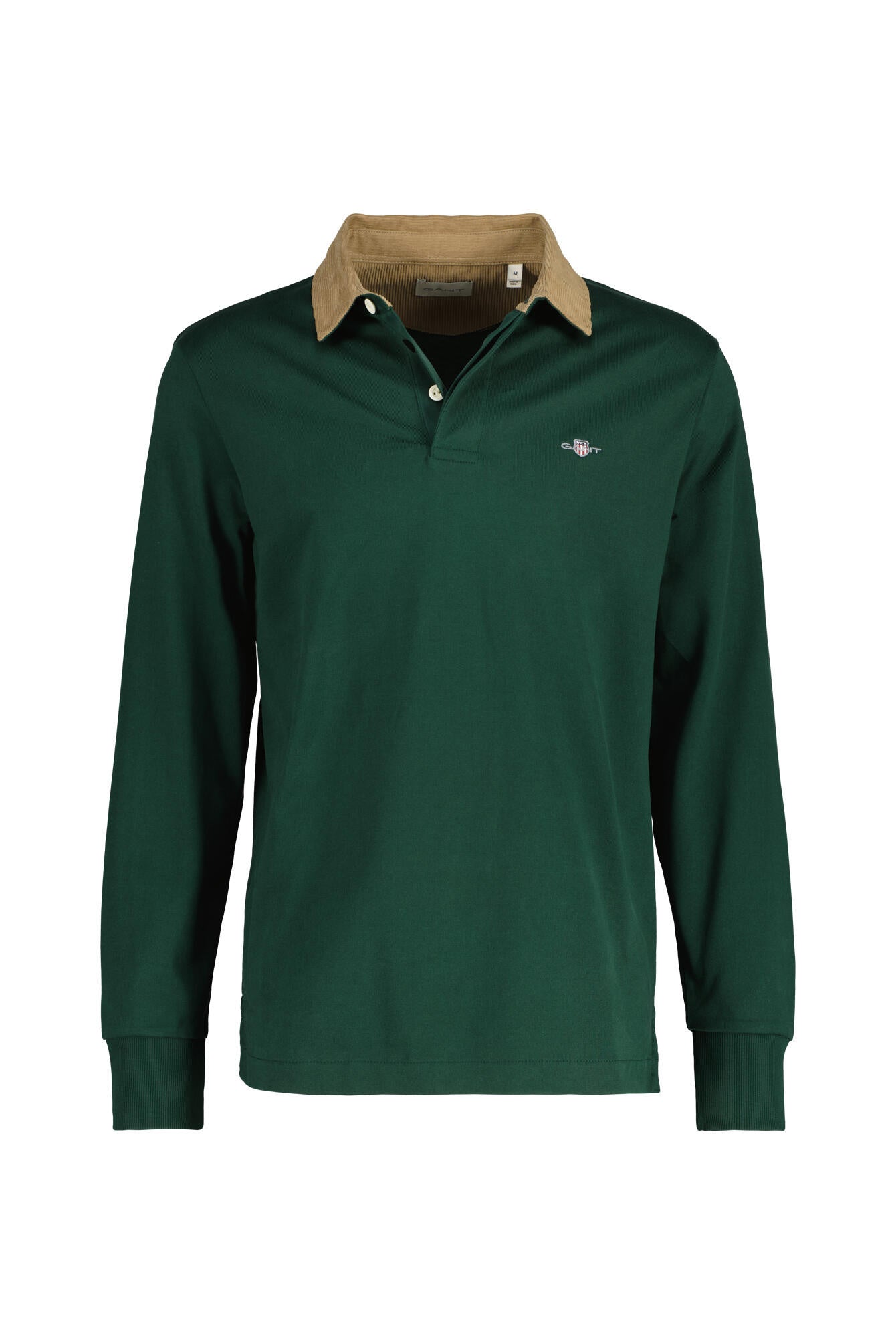 Rugbyshirt mit Cord-Kragen - 374-TARTAN GREEN - Grün