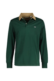 Rugbyshirt mit Cord-Kragen - 374-TARTAN GREEN - Grün