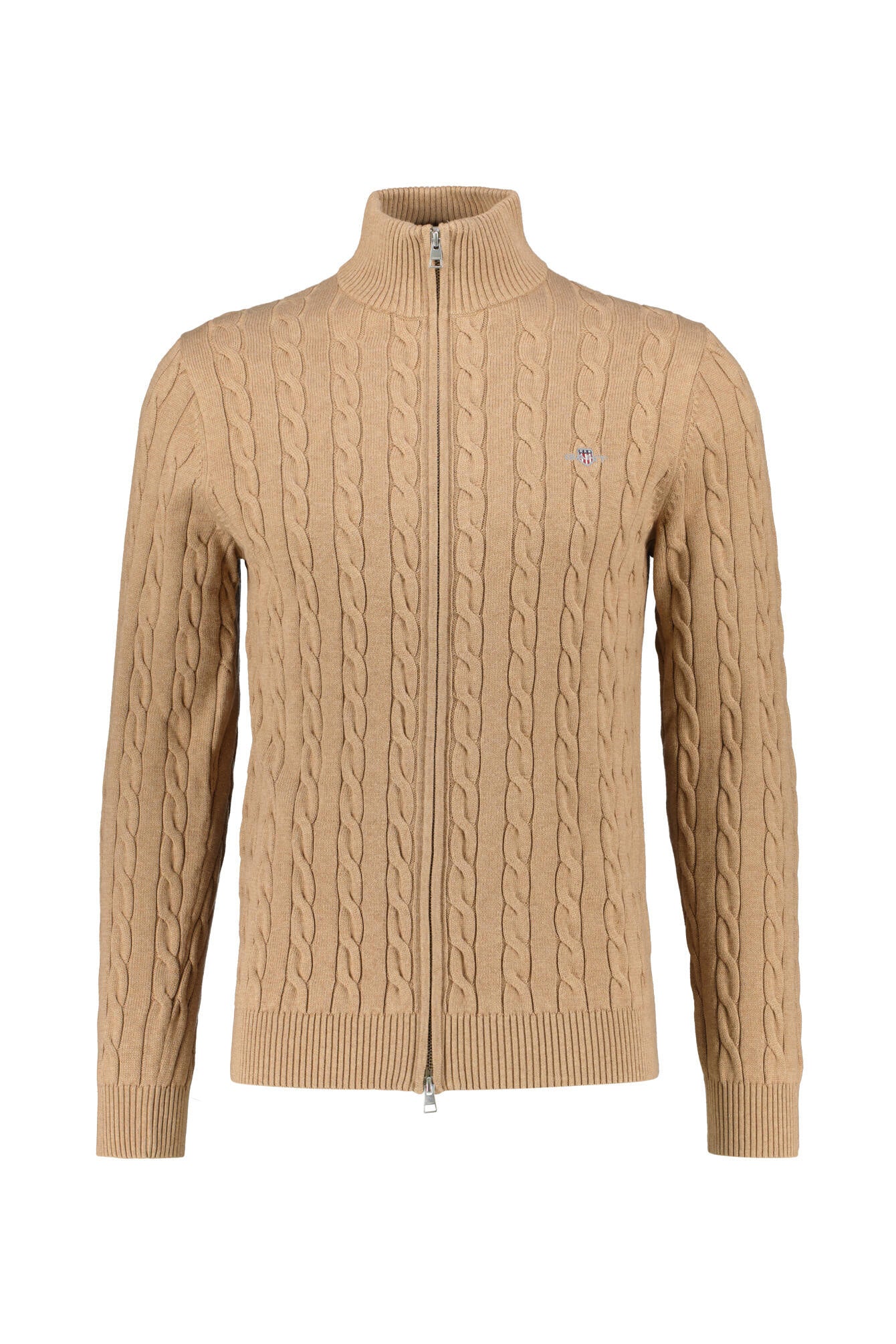 Strickjacke - 295-DK. SAND MELANGE - Braun