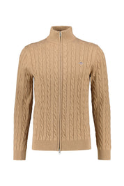 Strickjacke - 295-DK. SAND MELANGE - Braun