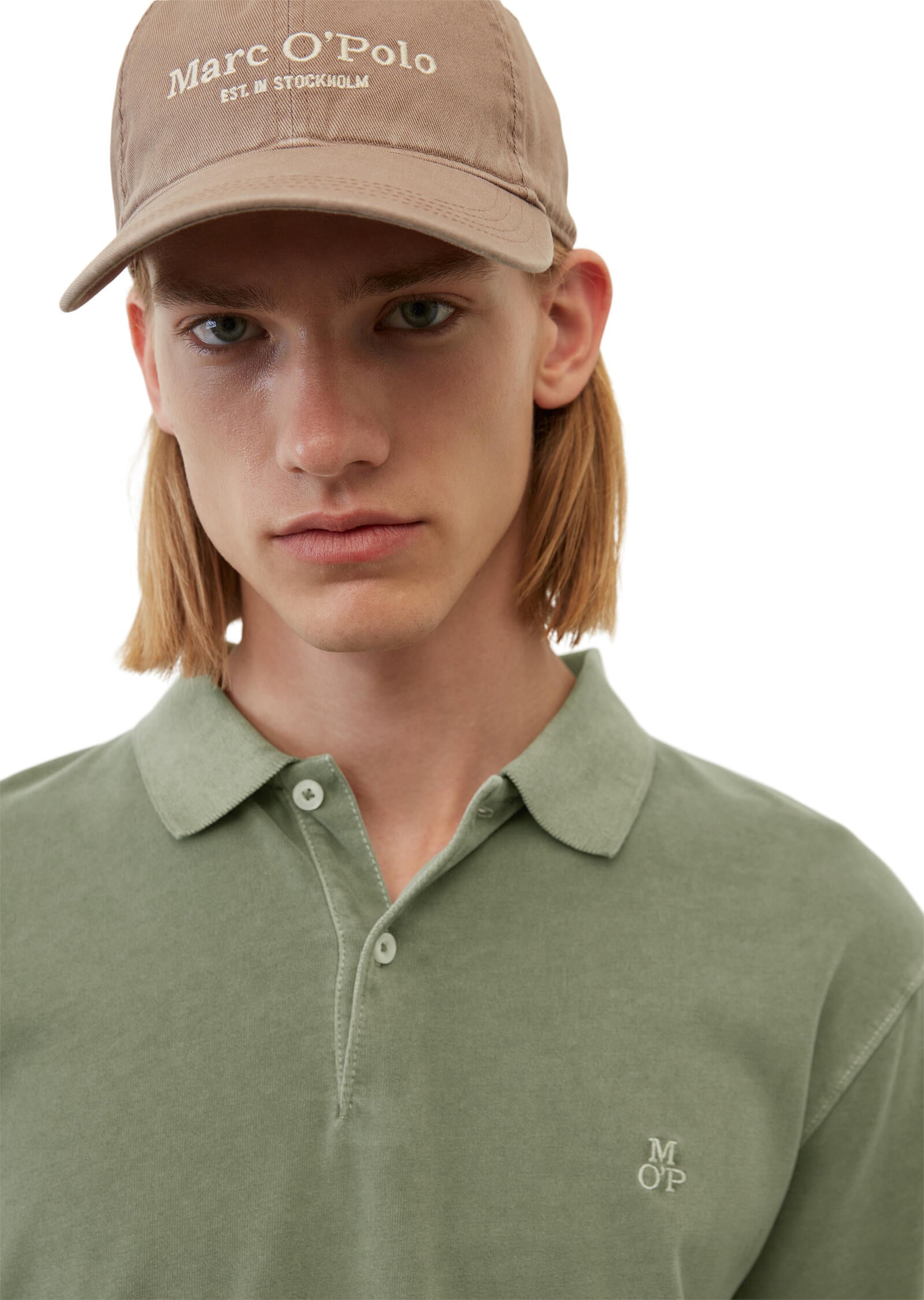 Langarm-Poloshirt - 484-olivia gray - Grün | Khaki