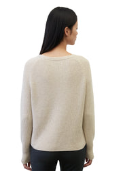 Strickpullover aus Baumwolle - 145-sandy melange - Beige