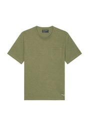 T-Shirt mit Brusttasche - 465-olive - Grün