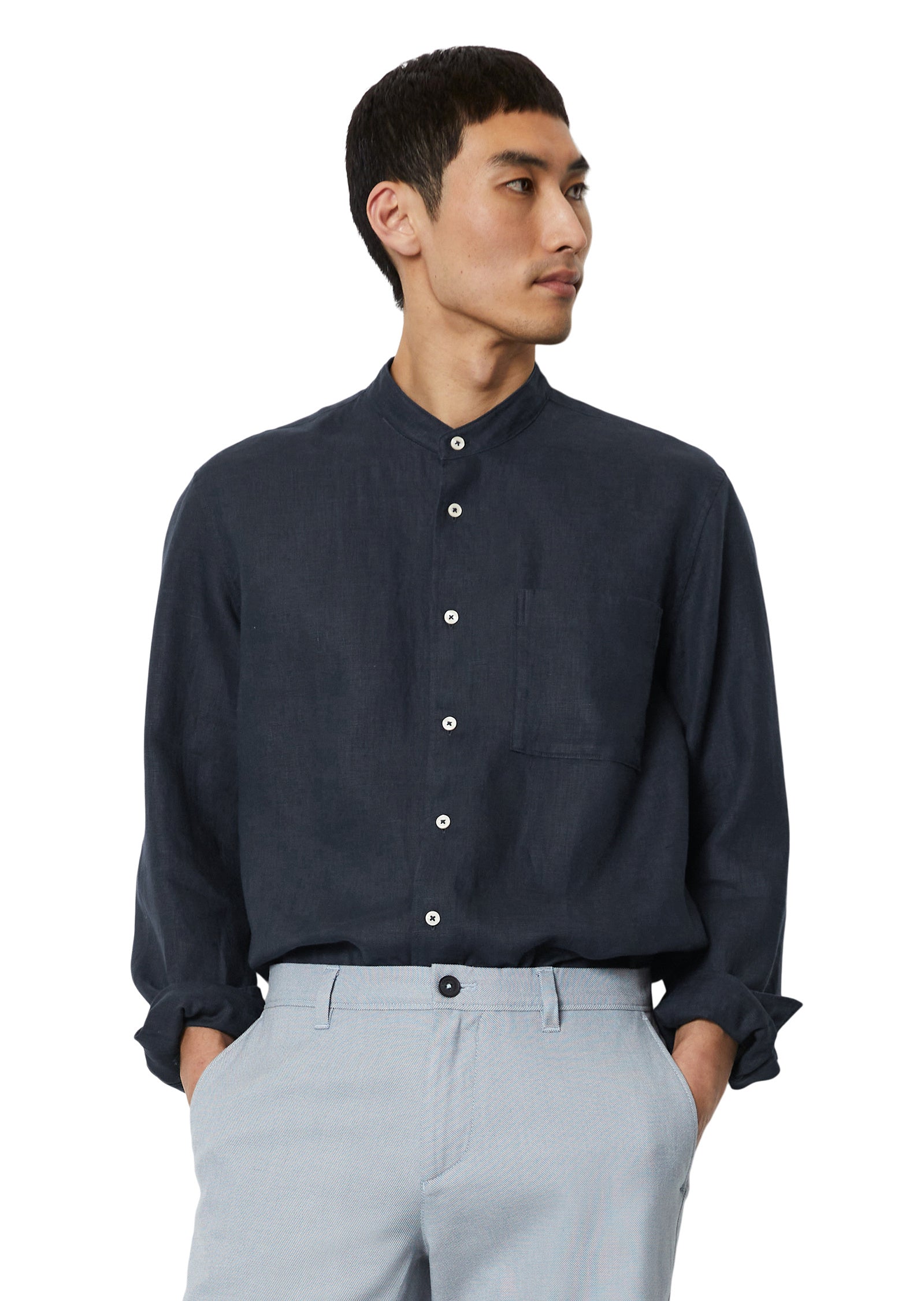 Leinenhemd Regular Fit - 898-dark navy - Blau