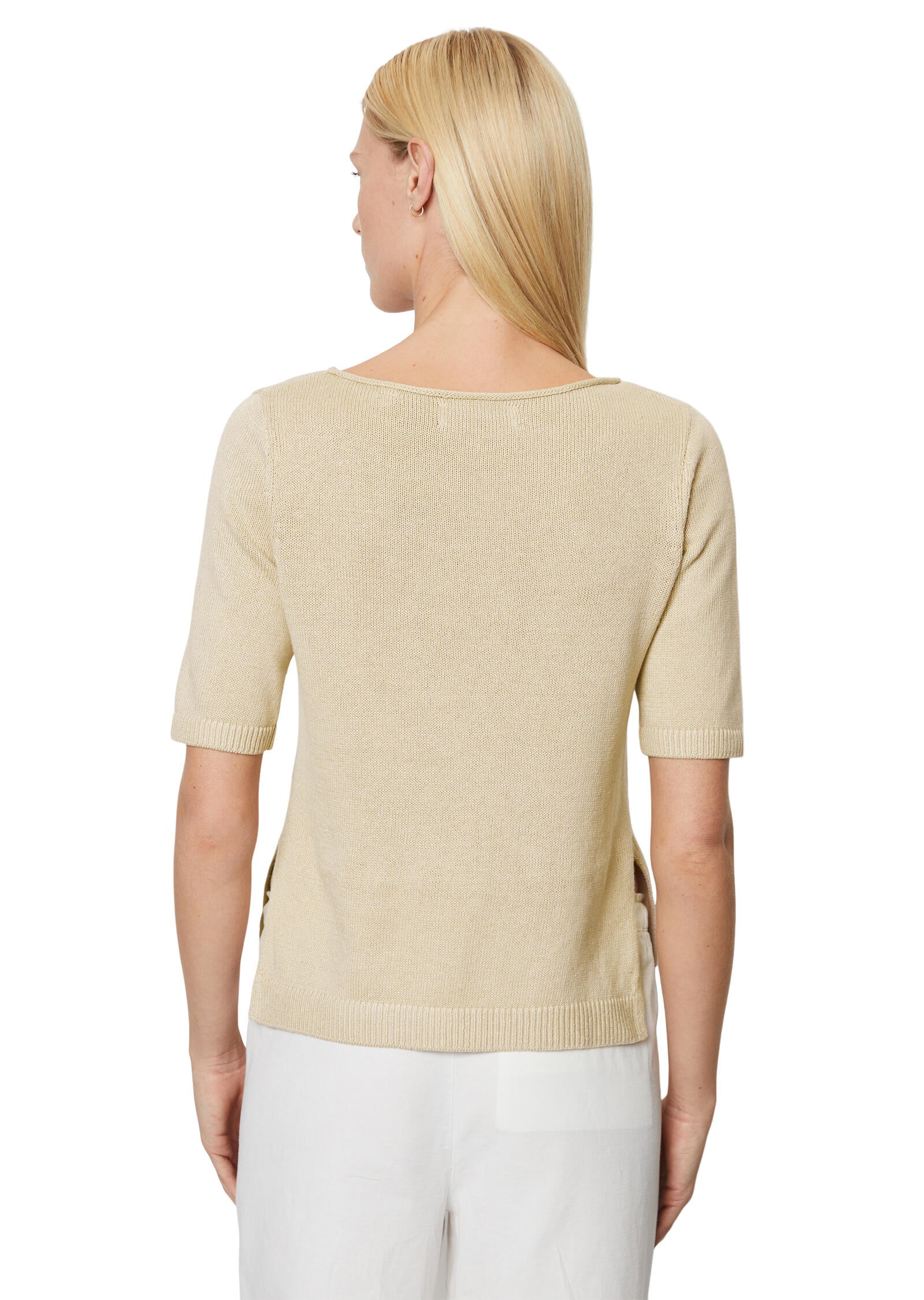 Strickpullover mit Halbarm - 756-dusty field - Beige