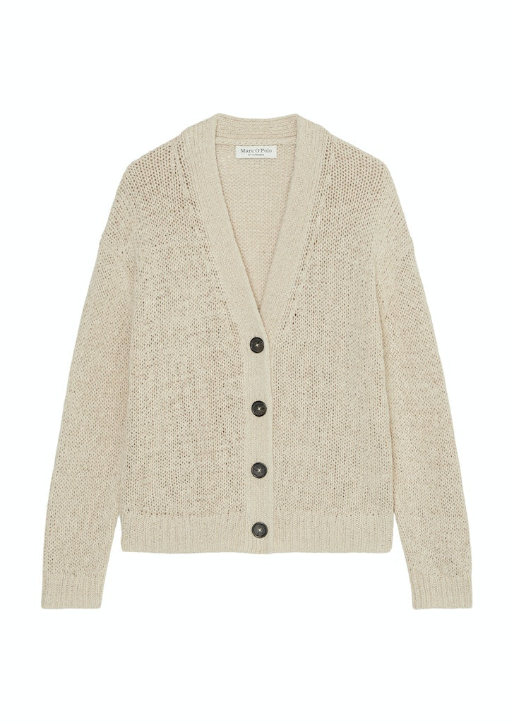 Strickcardigan aus Baumwollmix - 756-dusty field - Beige