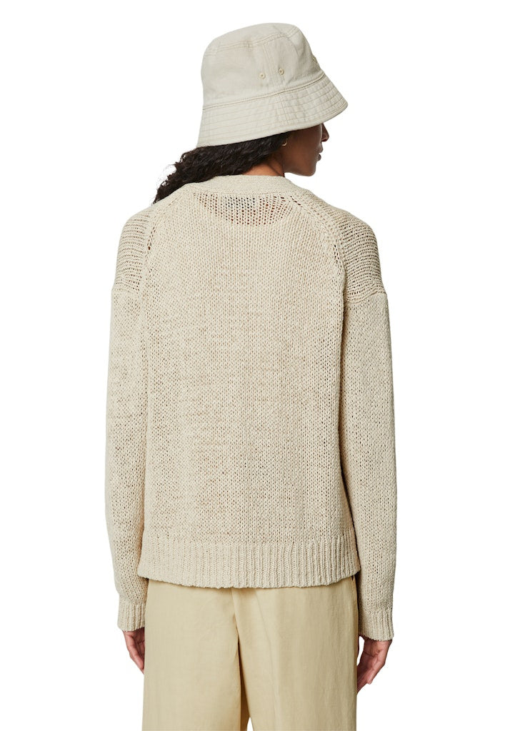 Strickcardigan aus Baumwollmix - 756-dusty field - Beige