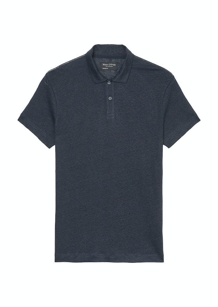 T-Shirt aus Leinen - 898-dark navy - Blau