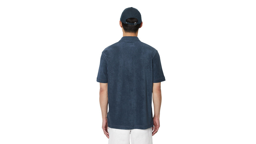 Poloshirt aus Frottee - 849-moon stone - Blau