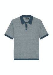 Gestreiftes Strick-Poloshirt - 849-moon stone - Blau | Weiß